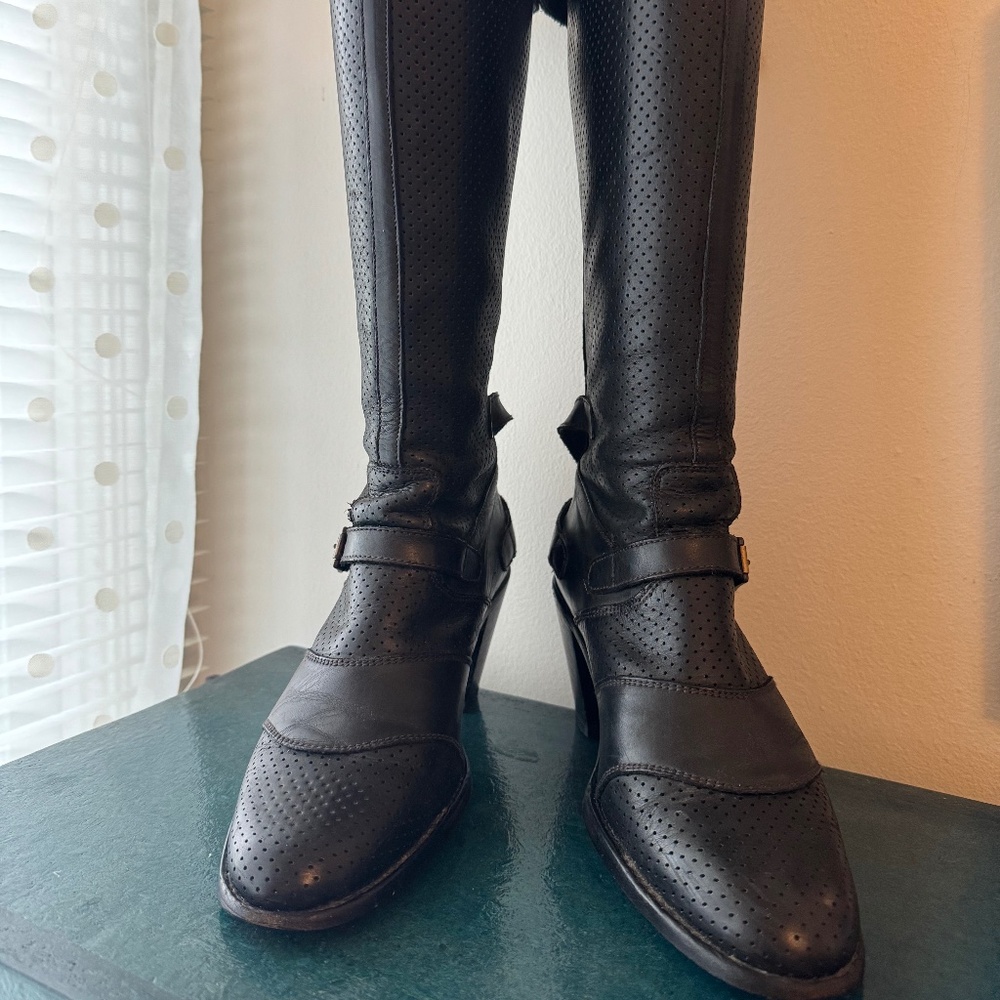 BELSTAFF Trialmaster Boots - Vent 55 High Heel Leather - Womens Size 38